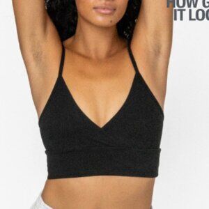 Los Angeles Apparel Crossover Wrap Crop Top